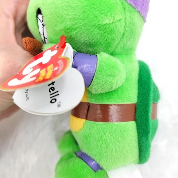 Ty Beanie Baby Plush Teenage Mutant Ninja Turtle TMNT Donatello Purple Turtle - Picture 14 of 16